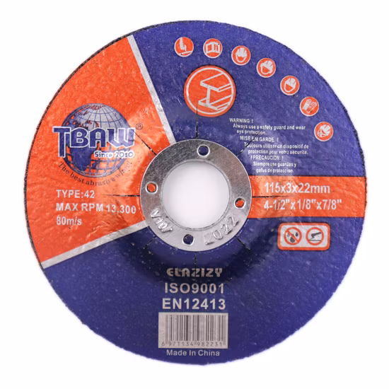 Venta al por mayor, 105mm, 115mm, 125mm, 4/4, 5/5 pulgadas de espesor, disco de corte Flexible de 3mm, muela abrasiva para acero inoxidable